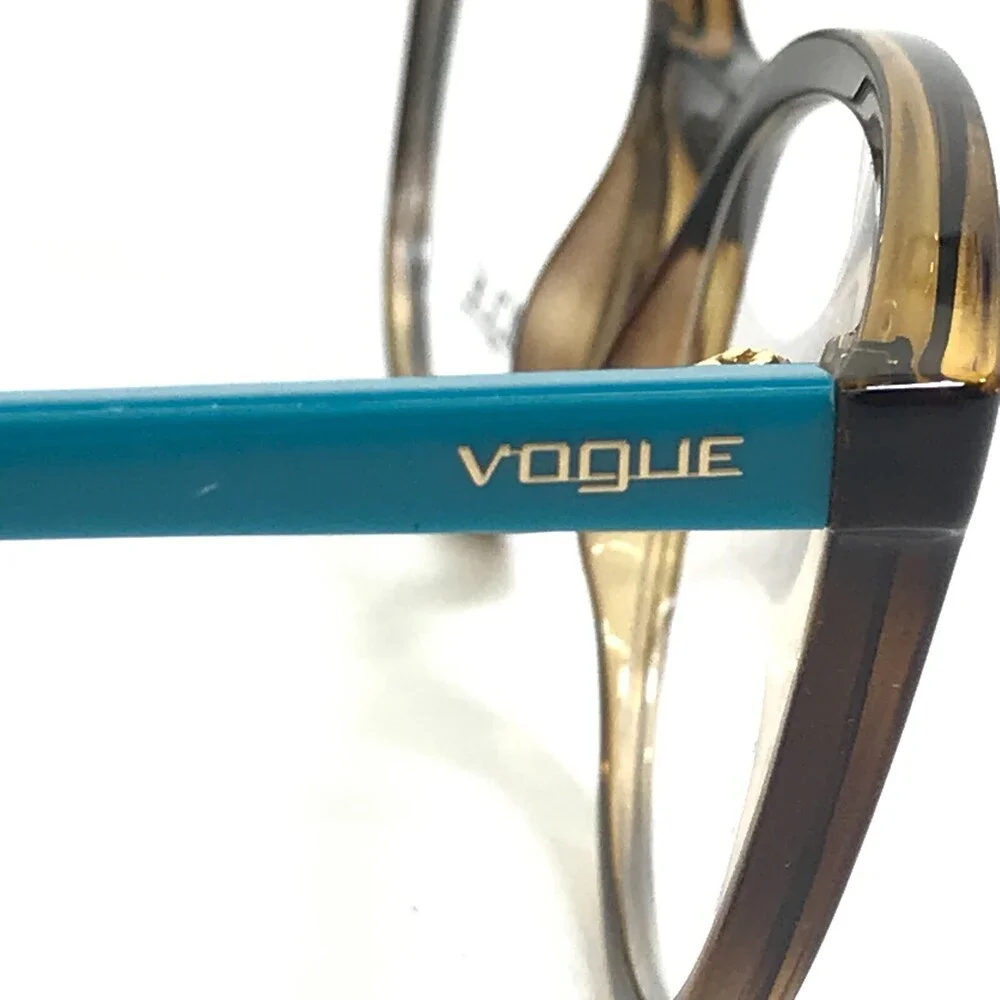 Vogue Eyeglasses Frames VO5037 2393 Brown Blue Round Full Rim 51-17-140